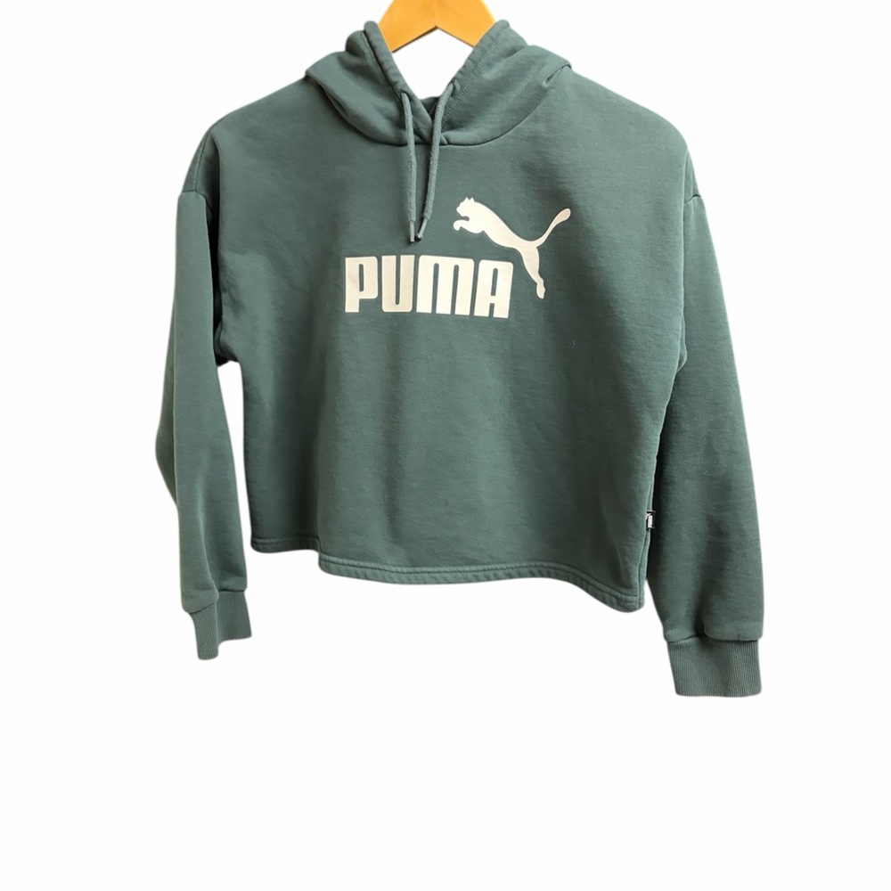 Puma Forest Green Cropped Hoodie XS